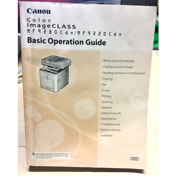 3/$40 2010 CANON Color Image Class Printer Operation Guide MF9280Cdn/MF9220Cdn - Picture 4 of 8
